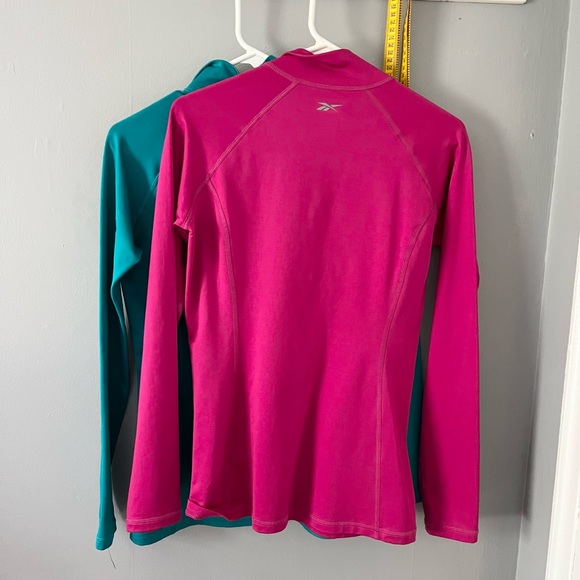 Bundle 2 Reebok 3/4 Zip Pullovers Long sleeve Medium Blue and Pink - Picture 7 of 12